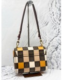 (LIKE NEW) LOUIS VUITTON TWIST MM DAMIER CHECK MONOGRAM LEATHER SHOULDER BAG 