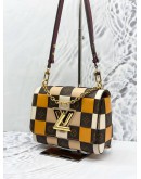 (LIKE NEW) LOUIS VUITTON TWIST MM DAMIER CHECK MONOGRAM LEATHER SHOULDER BAG 