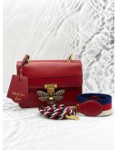 (LIKE NEW) GUCCI RED LEATHER QUEEN MARGARET SHOULDER BAG 