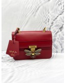 (LIKE NEW) GUCCI RED LEATHER QUEEN MARGARET SHOULDER BAG 