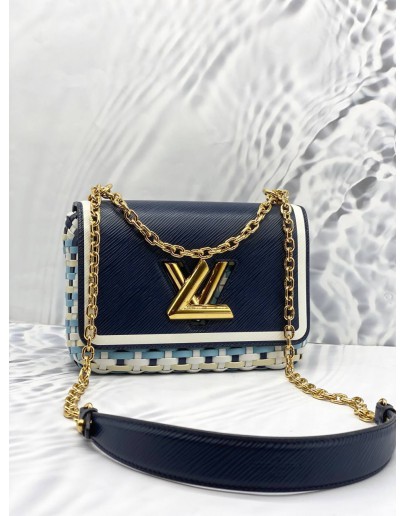 (LIKE NEW) LOUIS VUITTON TWIST GUINGUETTE MM INDIGO BLUE BAG 