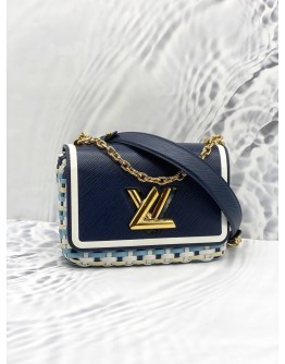 (LIKE NEW) LOUIS VUITTON TWIST GUINGUETTE MM INDIGO BLUE BAG 