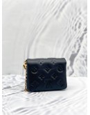 (LIKE NEW) LOUIS VUITTON BLACK LAMBSKIN EMBOSSED MONOGRAM COUSSIN BELT BAG -FULL SET-