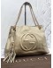 GUCCI GG SOHO PEBBLED LEATHER METALLIC SHOULDER BAG