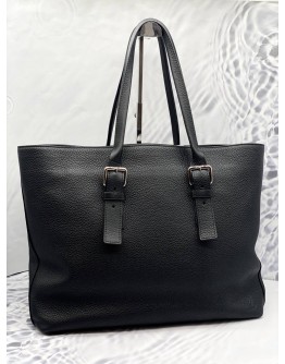 (LIKE NEW) LOUIS VUITTON CABAS VOYAGE BLACK LEATHER TOTE BAG 