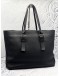 (LIKE NEW) LOUIS VUITTON CABAS VOYAGE BLACK LEATHER TOTE BAG 
