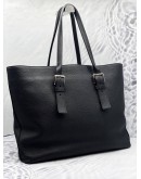 (LIKE NEW) LOUIS VUITTON CABAS VOYAGE BLACK LEATHER TOTE BAG 