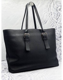 (LIKE NEW) LOUIS VUITTON CABAS VOYAGE BLACK LEATHER TOTE BAG 