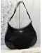 PRADA ZIP NYLON HOBO SHOULDER BAG IN BLACK NYLON 