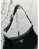 PRADA ZIP NYLON HOBO SHOULDER BAG IN BLACK NYLON 