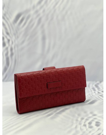 (LIKE NEW) GUCCI MICROGUCCISSIMA LEATHER CONTINENTAL FLAP WALLET 