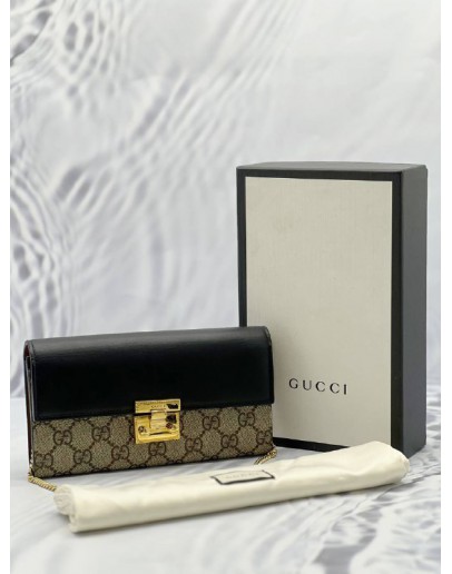 (LIKE NEW) GUCCI PADLOCK WALLET ON CHAIN - FULL SET- 