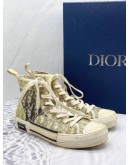 CHRISTIAN DIOR B23 HIGH-TOP SNEAKERS IN WHITE AND GREY DIOR OBLIQUE CANVAS SIZE 41