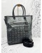 MCM TOTE TOP HANDLE BAG WITH STRAP IN BLACK VISETOS LEATHER