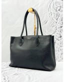 FURLA TOTE SHOULDER BAG IN BLACK COWHIDE LEATHER