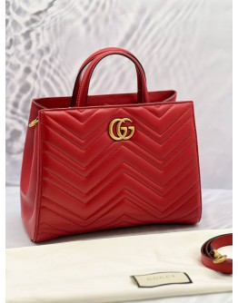 (LIKE NEW) GUCCI RED QUILTED MARMONT TOTE BAG 