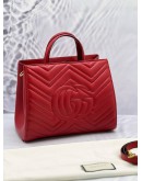 (LIKE NEW) GUCCI RED QUILTED MARMONT TOTE BAG 