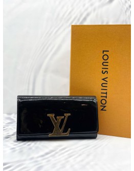LOUIS VUITTON PURSE PORTEFEIULLE LOUISE VERNIS BLACK LEATHER 