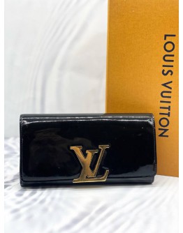 LOUIS VUITTON PURSE PORTEFEIULLE LOUISE VERNIS BLACK LEATHER 