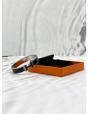 HERMES CLIC CLAC H NARROW BRACELET IN BLACK WITH SILVER HARDWARE