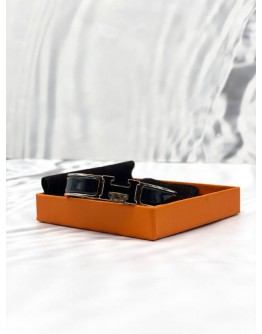 HERMES CLIC CLAC H NARROW BRACELET IN BLACK WITH SILVER HARDWARE