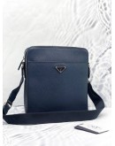 (LIKE NEW) PRADA MESSENGER CROSSBODY BAG IN DARK BLUE SAFFIANO LEATHER