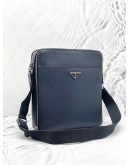 (LIKE NEW) PRADA MESSENGER CROSSBODY BAG IN DARK BLUE SAFFIANO LEATHER