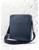 (LIKE NEW) PRADA MESSENGER CROSSBODY BAG IN DARK BLUE SAFFIANO LEATHER