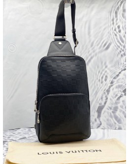 (LIKE NEW) LOUIS VUITTON BLACK DAMIER INFINI AVENUE SLING BAG 