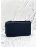 (LIKE NEW) TUMI BLACK LEATHER AND CANVAS LARGE ZIP AROUND TRAVEL WALLET 