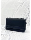 (LIKE NEW) TUMI BLACK LEATHER AND CANVAS LARGE ZIP AROUND TRAVEL WALLET 