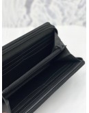 (LIKE NEW) TUMI BLACK LEATHER AND CANVAS LARGE ZIP AROUND TRAVEL WALLET 