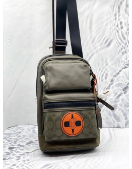 (UNUSED) COACH X MICHAEL B. JORDAN RIDER PACK WITH SIGNATURE CAVAS DETAIL SLING BAG 