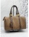 (LIKE NEW) FENDI ZUCCHINO BROWN COATED CANVAS MEDIUM FOREVER BAULETTO BOSTON BAG