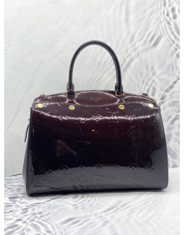 (LIKE NEW)  LOUIS VUITTON BREA MM IN AMARANTE MONOGRAM VERNIS LEATHER