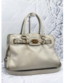 MICHAEL KORS HAMILTON WHITE LEATHER HANDBAG WITH STRAP