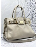MICHAEL KORS HAMILTON WHITE LEATHER HANDBAG WITH STRAP