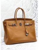 2009 HERMES BIRKIN 35 TOP HANDLE BAG IN GOLD EPSOM LEATHER -FULL SET-