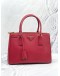 (LIKE NEW) PRADA BN1801 MEDIUM GALLERIA IN RED SAFFIANO LUX LEATHER HANDLE ZIPPED BAG WITH ADJUSTABLE STRAP