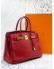 (LIKE NEW) 2014 HERMES BIRKIN 30 TOP HANDLE BAG IN ROUGE CASAQUE TOGO LEATHER -FULL SET-