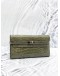 2015 HERMES KELLY LONG WALLET IN VERT OLIVE ALLIGATOR MISSISSIPPIENSIS LEATHER