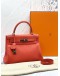 (LIKE NEW) 2015 HERMES KELLY 28 TOP HANDLE BAG WITH SHOULDER STRAP IN CAPUCINE TOGO LEATHER -FULL SET-