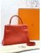(LIKE NEW) 2015 HERMES KELLY 28 TOP HANDLE BAG WITH SHOULDER STRAP IN CAPUCINE TOGO LEATHER -FULL SET-