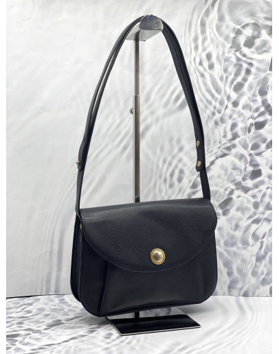 LANVIN BLACK LEATHER SHOULDER BAG 