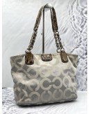 COACH LARGE MADISON GREY OP ART SIGNATURE C MAGAZINE TOTE BAG 