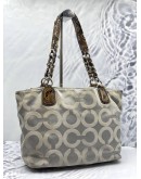 COACH LARGE MADISON GREY OP ART SIGNATURE C MAGAZINE TOTE BAG 