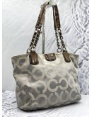 COACH LARGE MADISON GREY OP ART SIGNATURE C MAGAZINE TOTE BAG 