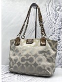 COACH LARGE MADISON GREY OP ART SIGNATURE C MAGAZINE TOTE BAG 