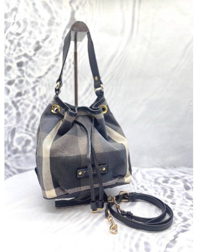 BURBERRY BLUE LABEL MINI CRESTBRIDGE CHECK BUCKET BAG