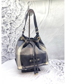 BURBERRY BLUE LABEL MINI CRESTBRIDGE CHECK BUCKET BAG